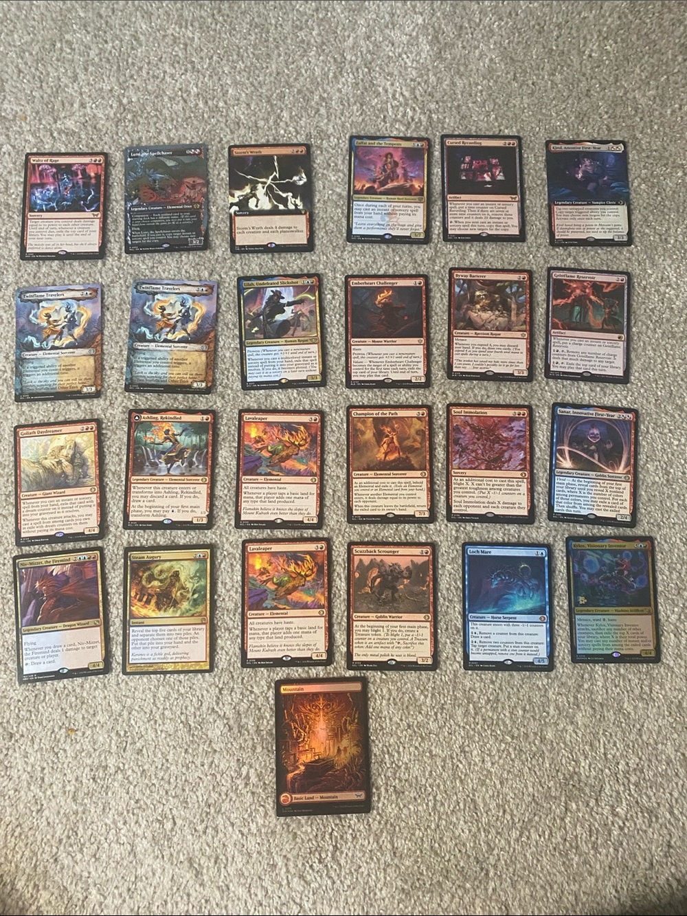 Magic Cards - 25 Red and Blue Themed Lot